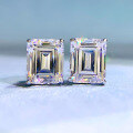 wholesale 925 SilverJewelry New 8*10mm High Carbon Diamond Imitation Emerald Zircon Ear Studs Cross-border Ins Best Seller-0-5