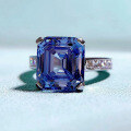 wholesale 925 silver new jewelry imported blue-gray 10*11 high-carbon diamond ring women's-0-1