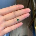 wholesale 925 Sterling Silver Plated with 18K Gold Emerald Stone Heart Necklace for Women with Diamond Accents, Simple and Versatile Collarbone Chain That Brightens the Skin-0-2