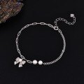 Adjustable Rose Zircon Bracelet in Metal, Women's Minimalist Luxury Handchain-0-5