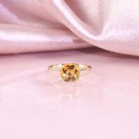 wholesale S925 Sterling Silver Ins Style Ring with 175/2ct Natural Topaz Crystal Sugar Cube Gemstone-1.75 carat natural rose quartz ring  US size 7 (domestic size 15)