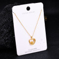 S925 Sterling Silver K Gold Pendant Necklace with Gourd and Plain Pi-0-46