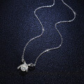 Sterling Silver 1ct Moissanite Bow Pendant Necklace-0-1