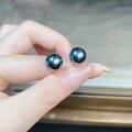wholesale S925 Sterling Silver Pearl Earrings for Women, Ins Style, 8mm/10mm/12mm, Minimalist Japanese Korean Jewelry, Tahitian Pearl-0-6
