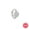 wholesale 925 Sterling Silver Inlaid Diamond Delicate Advanced Honeycomb Ear Cartilage StudIns Style Irregular Spherical Small Hoop Earring-0-6