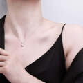S925 Silver Moissanite V Letter Necklace for Women-0-2