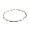 wholesale Solid 999 Silver Retro Antique Small Fish Pattern Bracelet, Pure Silver Solid Minimalist Literary Unisex Student Adjustable Bangle-0-4