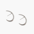 wholesale S925 Sterling Silver 186 Korean Version C-Shaped Minimalist Earrings for Women, New Small and Chic Lightly Textured Ear Studs, Versatile Ear Accessories-0-4
