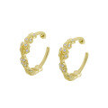 wholesale 9K Gold Japanese Retro Fresh and Simple Zircon Ear Clips, Daily Versatile Jewelry Wholesale from Manufacturer-0-1