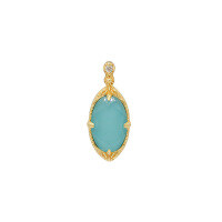 wholesale S925 Sterling Silver Inlaid with Turquoise and White Crystal Pendant, Retro Elegant Style, Factory Wholesale-Turquoise and White Crystal Pendant 925 Silver