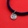 wholesale 925 Sterling Silver Vintage 100 Million Coin Fortune Attracting Small Round Pendant DIY Bracelet Braided Red Cord Accessory-0-3