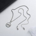 wholesale S925 Sterling Silver Trendy Retro Elephant Thai Silver Necklace T-shirt Ins Fashion Versatile Collarbone Chain Pendant for Women-0-2