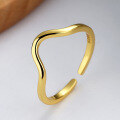 wholesale S925 Sterling Silver Korean Version INS Style Minimalist Irregular Twisting Wave Design Versatile Open Adjustable Ring for Women-0-1