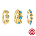 wholesale S925 Sterling Silver Light Luxury Opal Simple Nose Piercing Ring, High-End Ear Cartilage Hoop Earrings-0-0