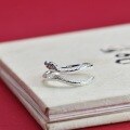 wholesale 925 Sterling Silver Chinese Style Year of the Snake Zodiac Birth Year Ring for Women, Adjustable Opening, Holiday Gift for Girlfriend-0-0