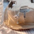 wholesale 999 Silver Hollow-Out Heart Interlocking Tassel Necklace, Heart-Shaped Design, Minimalist, Niche, Sweet, and Sophisticated-0-1