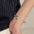 wholesale 925 Sterling Silver Minimalist Heavy Work Bell Bracelet for Women, Korean New Style, Trendy, Unique, Niche Design Bangle-0-0