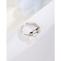 wholesale 925 Sterling Silver Pearl Ring for Women, Light Luxury, Niche, High-End Design, Adjustable Open Tail Ring for Index Finger-0-3