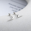 wholesale S925 Sterling Silver Korean-style Ins Simple Hook Earrings Trendy Casual Versatile Earrings-0-0