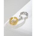 wholesale S925 Sterling Silver JB151 Korean-style Silver Ring with Ins-inspired Small Design, Irregular Multi-layer Wrapped Lines for Women-0-1