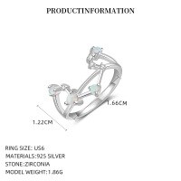 wholesale S925 Sterling Silver Zodiac Birthstone Ring For Women, New Fashion Minimalist Design-K2415_Libra_Mideo 6 925 silver