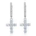 wholesale Metal material, new jewelry high-end sense diamond-encrusted cross earrings for women, lightweight luxury style, elegant and simple ear accessories-0-5