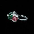 wholesale 925 Silver Gold-Plated Ring with High-Carbon Diamond Muzo Green Fruit Tapestry, Exquisite Banquet Travel Versatile Women's Ring-0-3