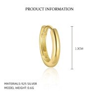 wholesale S925 Sterling Silver French Minimalist Heart Stud Earrings For Women, Sweet And Chic-CE150-Gold/Single 925 Silver