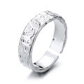 wholesale S925 Sterling Silver Irregular Textured Crinkled Foil Paper Open Ring, Minimalist and Understated Style for Women-0-4