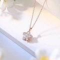 wholesale 925 Silver Tide Little Peach Blossom Rotating Necklace for Women, Ethereal and Light Luxury, Niche Summer Forest Style Choker-0-1