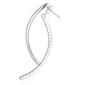 925 Silver Minimalist Ribbon Earrings, Hypoallergenic, Customizable Luxury Ear Studs-0-3