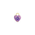 wholesale S925 Sterling Silver With Colored Zirconia Heart Pendant Necklace, Dainty And Elegant-0-5