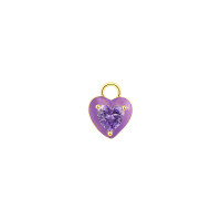 wholesale S925 Sterling Silver With Colored Zirconia Heart Pendant Necklace, Dainty And Elegant-A3417-Medium Purple Blue/Single Pendant 925 Silver