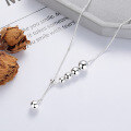 wholesale S925 Sterling Silver Europe and America Cross-Border Rotatable Bead Pendant Minimalist Design Niche Versatile Necklace-0-0