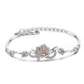 wholesale PT950 platinum-plated S925 silver with moissanite color-changing rose flower bracelet for women, one-piece drop shipping-0-4