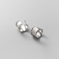 wholesale S925 silver wide minimalist brushed ear cuff for cartilage, no piercing required, irregular summer earrings M00276-0-2