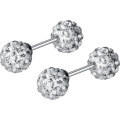 wholesale S925 Sterling Silver Full Diamond Screw-On Extra Sparkly Double-Ended Round Ball Small Niche Luxury Earrings M0229-0-4