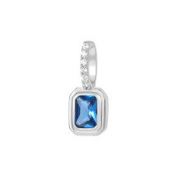 wholesale S925 Sterling Silver French Zodiac Necklace With Colorful Zircon Pendant-A3809-Blue Zirconium/White Gold_Pendant 925 Silver