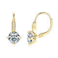 S925 Sterling Silver Classic Moissanite Stud Earrings, Luxurious High-Shine-0-3