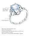 wholesale S925 sterling silver fashion natural topaz ring for women, camellia fresh and sweet natural gemstone ring-0-5