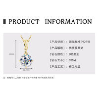 S925 Silver 3-Carat D Color Moissanite Teardrop Necklace Geometric Choker-3-carat teardrop pendant [K gold]  925 silver