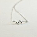wholesale 925 Sterling Silver Heartbeat Minimalist Niche Design Light Luxury Collarbone Necklace, Versatile High-End Feel Gift for Girlfriend-0-1