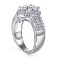 wholesale S925 Sterling Silver Popular Oval-Shaped Prong-Set Wedding Ring for Women-0-4