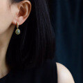 wholesale 18k gold-plated sterling silver natural Hetian jade ice blue water earrings with 8*10mm main stone-0-3