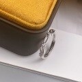 wholesale S925 Sterling Silver Korean Style Fashion Minimalist Leaf Diamond Open Adjustable Women's Ring, Niche Unique Design-0-1
