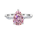 wholesale S925 Sterling Silver 2-Carat Teardrop Full Moissanite Ring Women's Jewelry High-End Sense Accessories-0-10