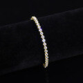 wholesale S925 Sterling Silver Gold Plated Light Luxury Moissanite 3mm Fully Tennis Bracelet Hip Hop Chain Cross-Border Ready to Ship-0-1