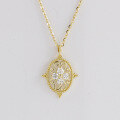wholesale 18K Gold Yili Jewelry Manufacturer Wholesale Fashion Trendy Niche Versatile Luxury Style Hollow Full-Cut Diamond Necklace-0-1