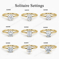 wholesale 9K/10K/14K/18K gold minimalist elegant solitaire moissanite 1 carat engagement ring cross-border bestseller plain band ring-9k gold ring with 1 carat moissanite  US size 10 (China size 22)