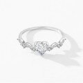wholesale S925 Sterling Silver Moissanite Sweetheart Ring for Women, Small and Fashionable Korean Style, Adorable and Versatile Heart-shaped Band-0-2